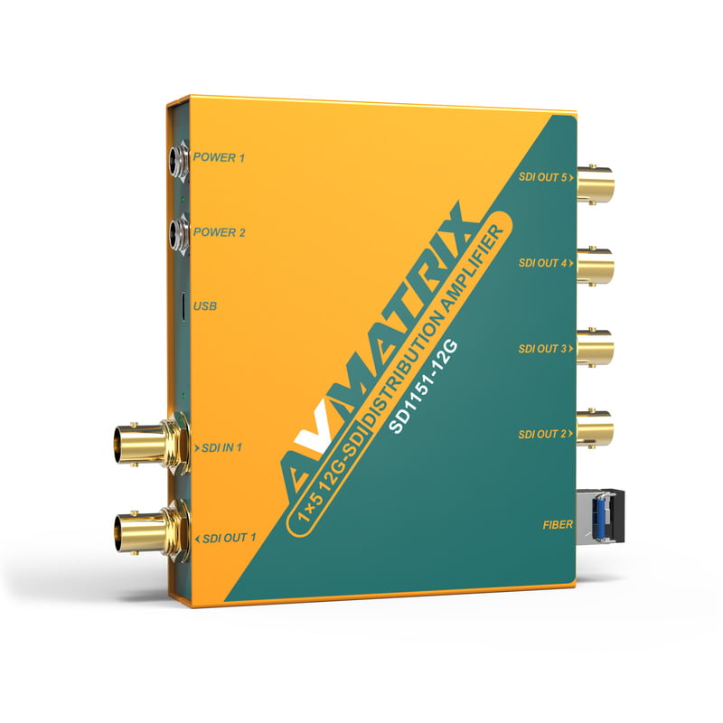 AVMatrix SD1151-12G 1×5 12G-SDI Reclocking Distribution Amplifier