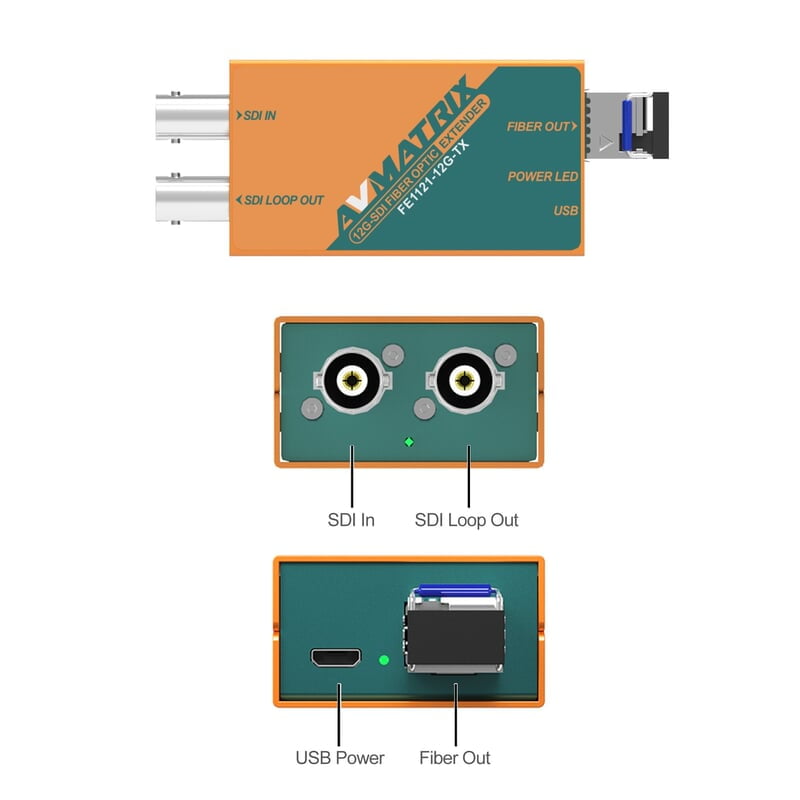 AVMatrix FE1121-12G 12G-SDI Fiber Optic Extender