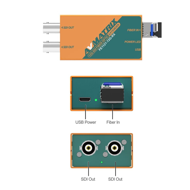 AVMatrix FE1121-12G 12G-SDI Fiber Optic Extender