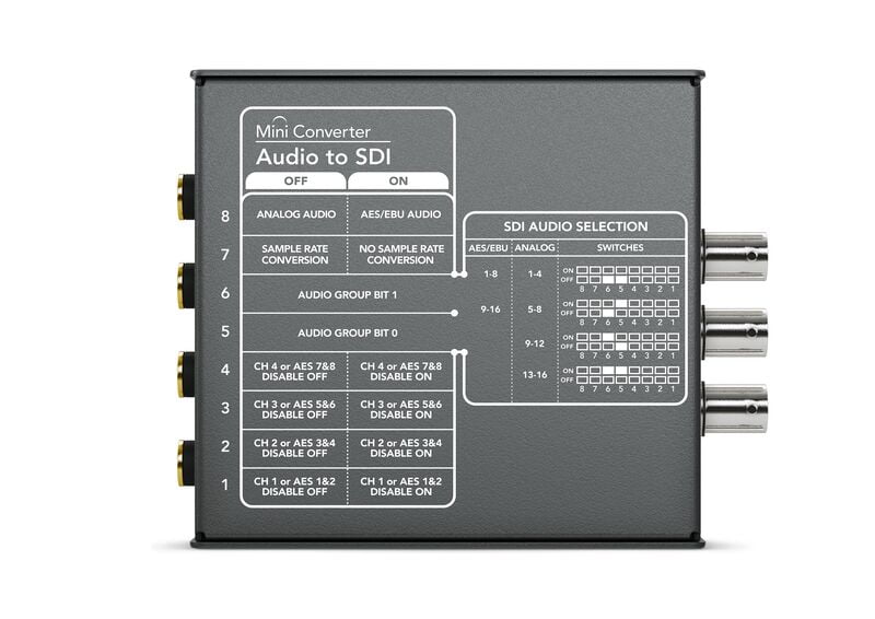 Mini Converter Audio to SDI with 12V Power Supply Mini Converter Audio to SDI with 12V Power Supply