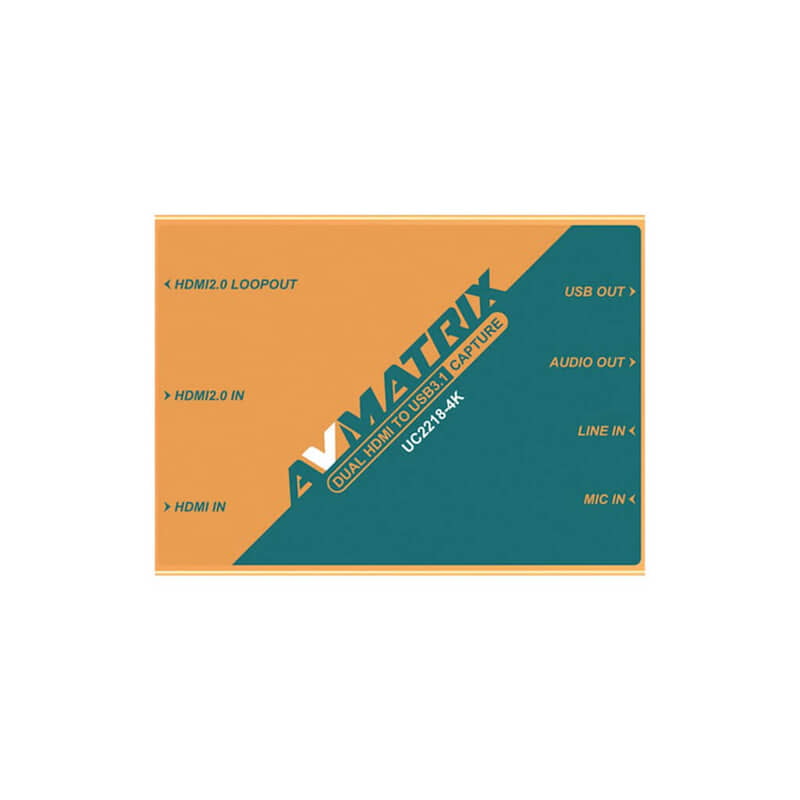 AVMatrix UC2218-4K Dual HDMI to USB 3.1 Type-C Video Capture